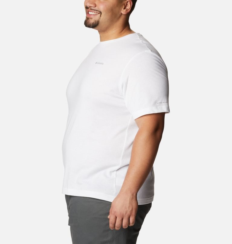 Men's Columbia Thistletown Hills Short Sleeve T Shirts White | Plus Size CA-O0A31